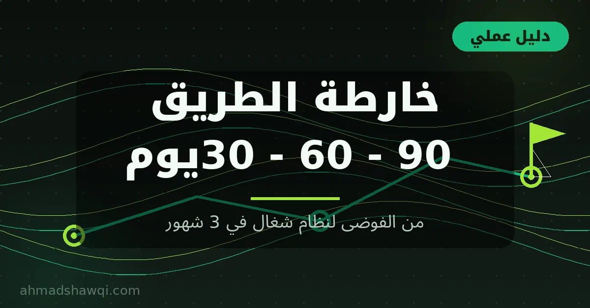 خارطة الطريق 30 60 90 يوم: من الفوضى لنظام إنتاجية شغال