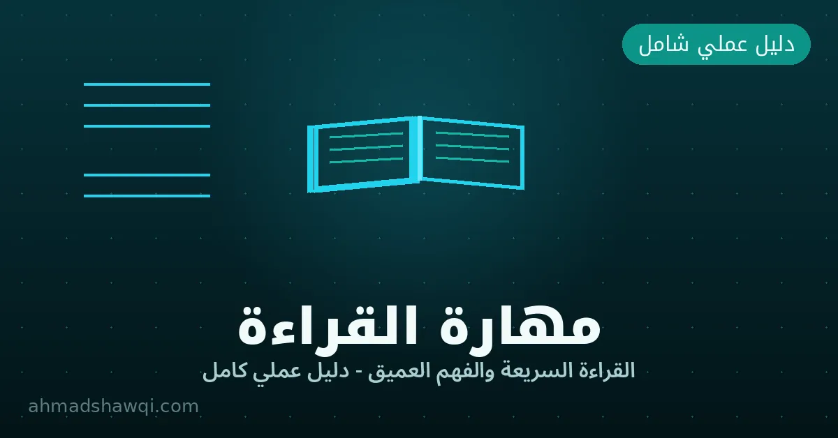 غلاف دليل القراءة السريعة والفهم العميق — مهارة القراءة
