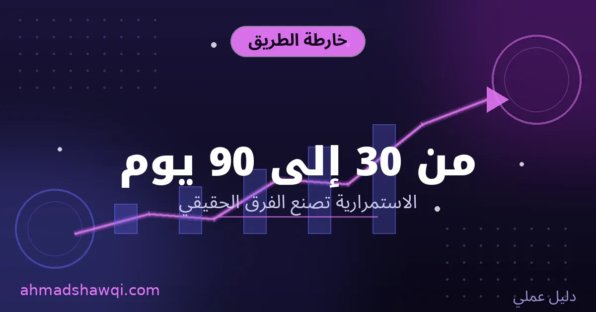 خارطة طريق تطوير الذات من 30 إلى 90 يوم - الاستمرارية تصنع الفرق الحقيقي